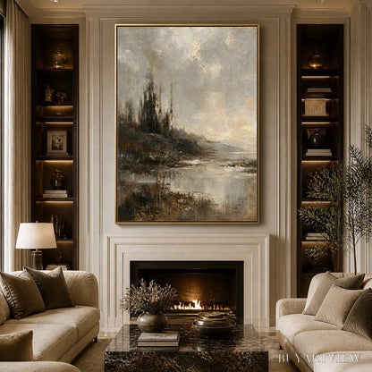 BUYARTVIEW Tarnished Lake – Moody Lake Landscape Painting - image 2