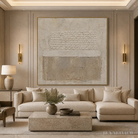 BUYARTVIEW White Silence – Minimal White Relief Abstract - image 2