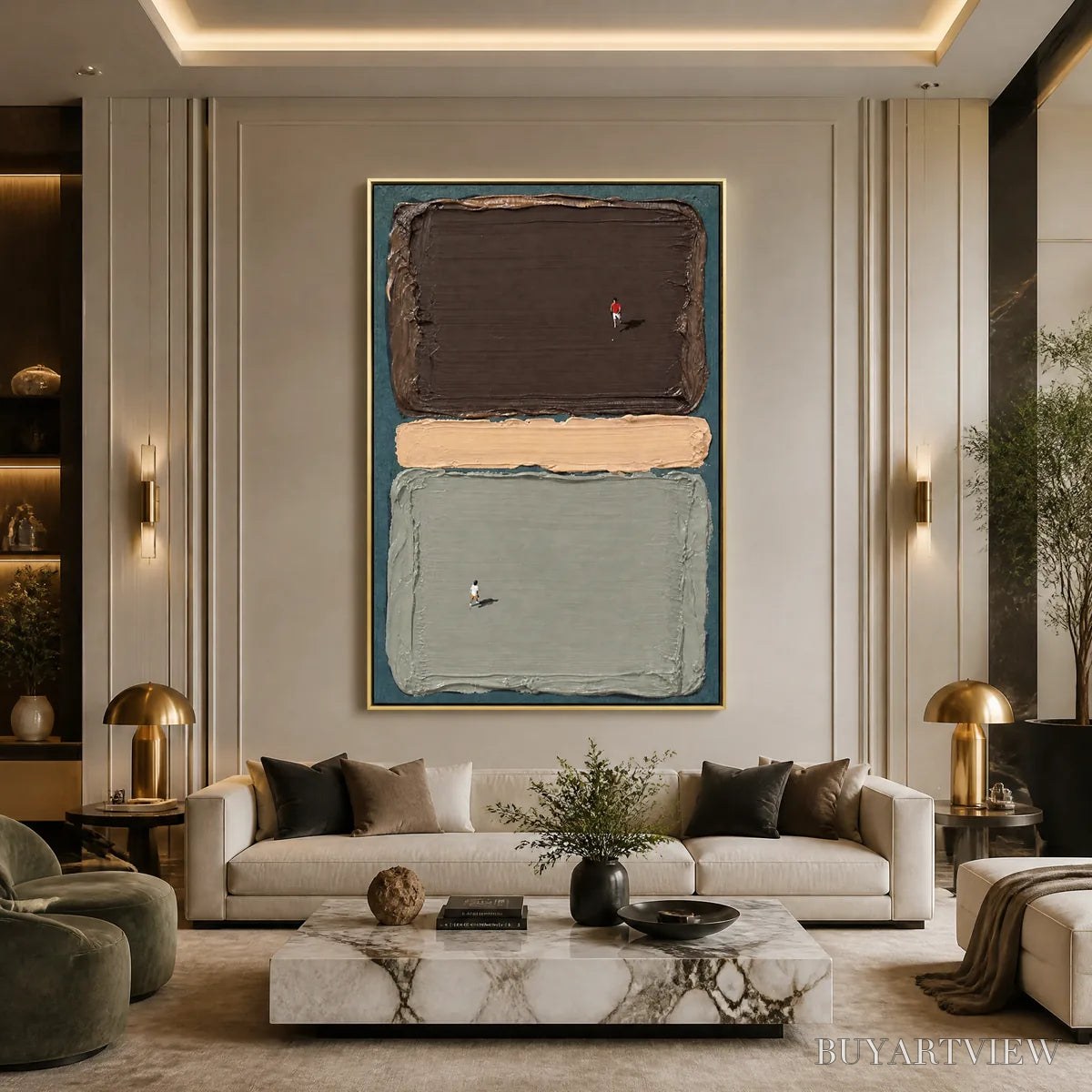 BUYARTVIEW Silent Swimmers – Minimal Swimmers Color Block Art - image 2