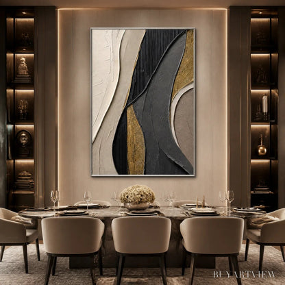 BUYARTVIEW Golden Balance – Black Gold Geometric Abstract - image 2