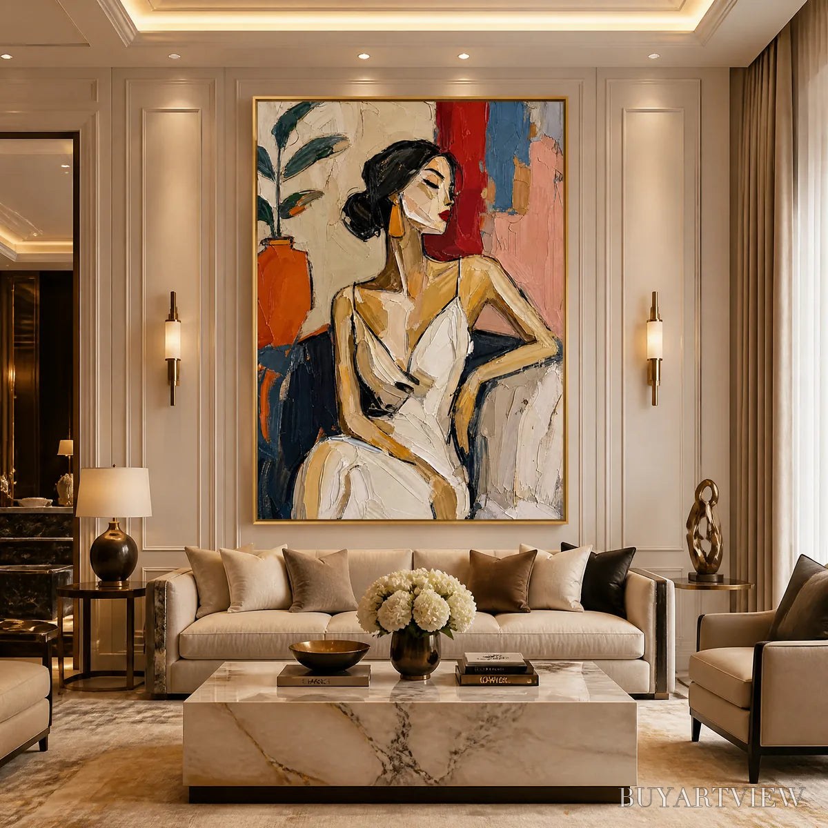 BUYARTVIEW Elegant Flame – Elegant Woman Figurative Painting - image 2
