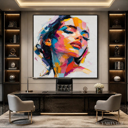 BUYARTVIEW Neon Muse – Colorful Pop Art Female Portrait - image 2