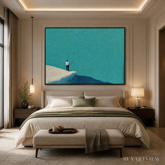 BUYARTVIEW Blue Horizon – Minimal Blue Horizon Figure Art - image 2