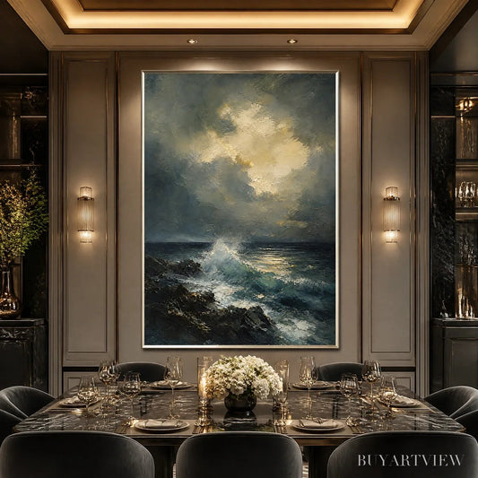 BUYARTVIEW Storm Tide – Stormy Ocean Seascape Painting - image 2
