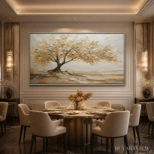 BUYARTVIEW Solitary Sand Tree – Beige Lone Tree Landscape - image 2