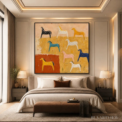 BUYARTVIEW Joyful Horse – Colorful Horse Pattern Painting - image 2
