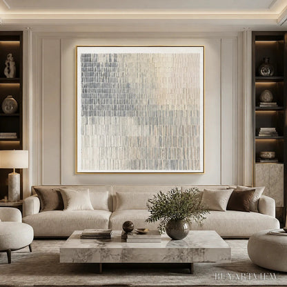 BUYARTVIEW Grey Line Calm – Grey White Linear Texture Abstract - image 2
