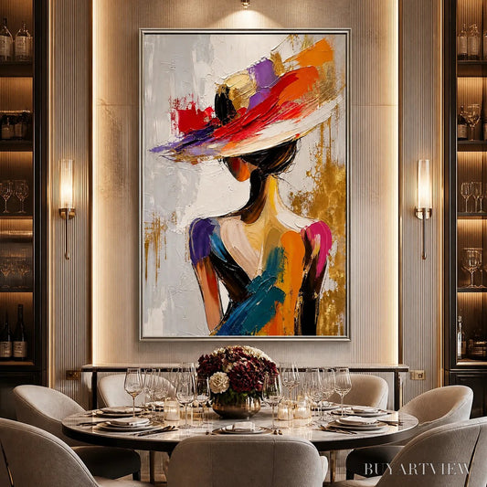 BUYARTVIEW Runway Bloom – Colorful Fashion Portrait Painting - image 2