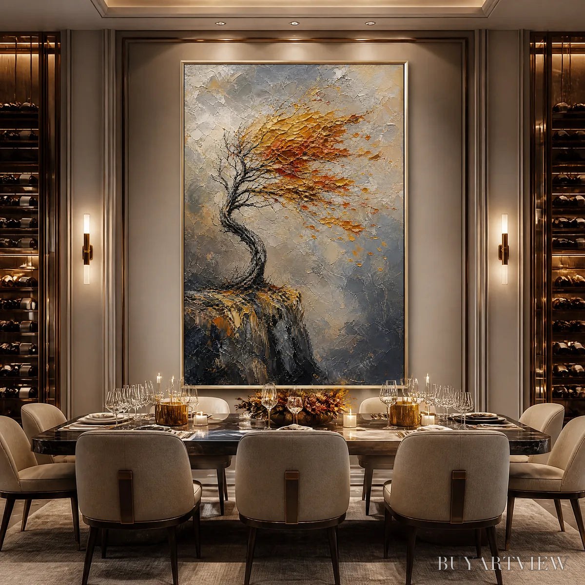 BUYARTVIEW Windfall Tree – Windswept Autumn Tree Painting - image 2