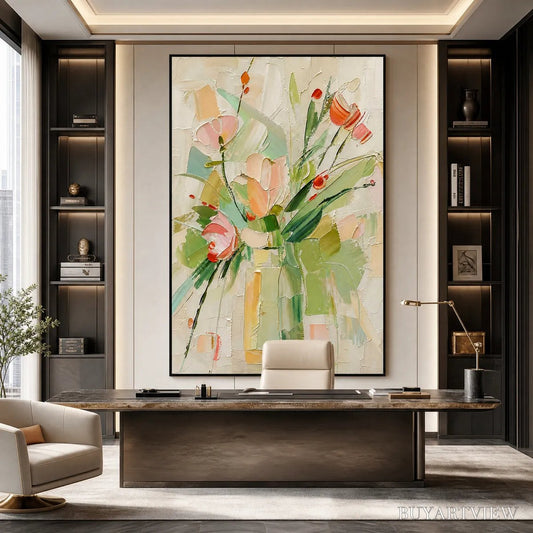 BUYARTVIEW Garden'S Breath – Textured Impasto Floral Still Life Oil Painting - image 2