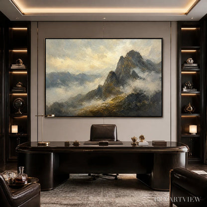 BUYARTVIEW Silver Ridge – Moody Mountain Landscape Painting - image 2