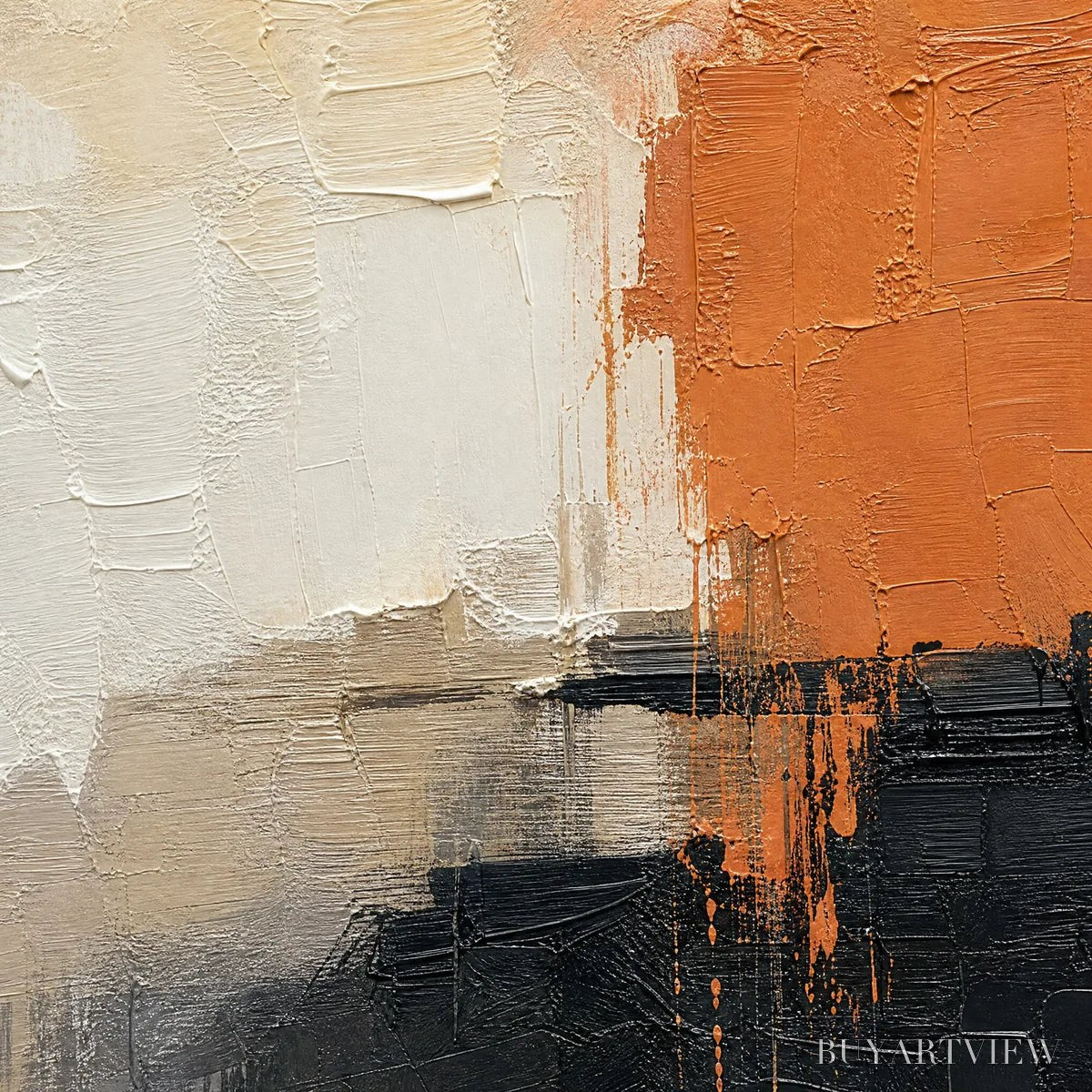BUYARTVIEW Coral Shadow – Coral Black Neutral Abstract - image 3