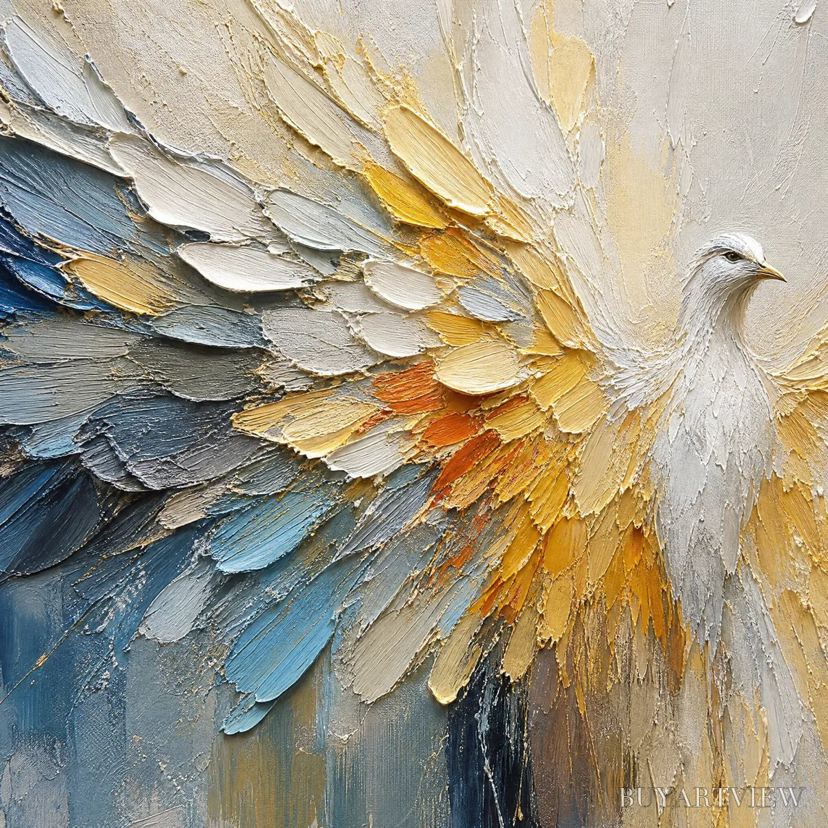 BUYARTVIEW Golden Wings – Golden Angel Wings Abstract - image 3