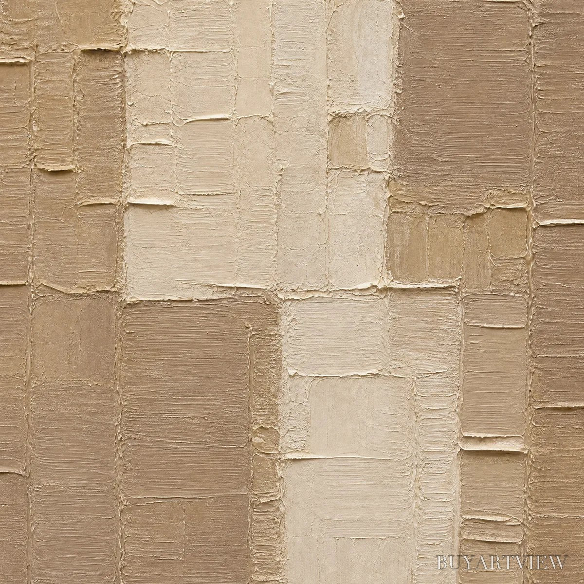 BUYARTVIEW Carved Sand – Beige Relief Texture Vertical Painting - image 3