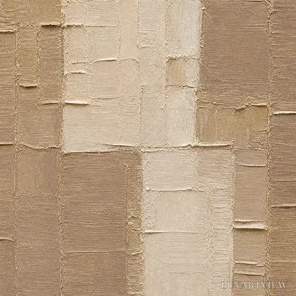BUYARTVIEW Carved Sand – Beige Relief Texture Vertical Painting - image 3