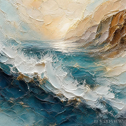 BUYARTVIEW Turquoise Rush – Turquoise Ocean Wave Painting - image 3