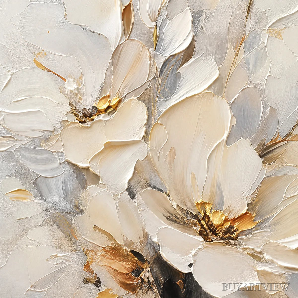 BUYARTVIEW White Bloom – White Bloom Flower Painting - image 3