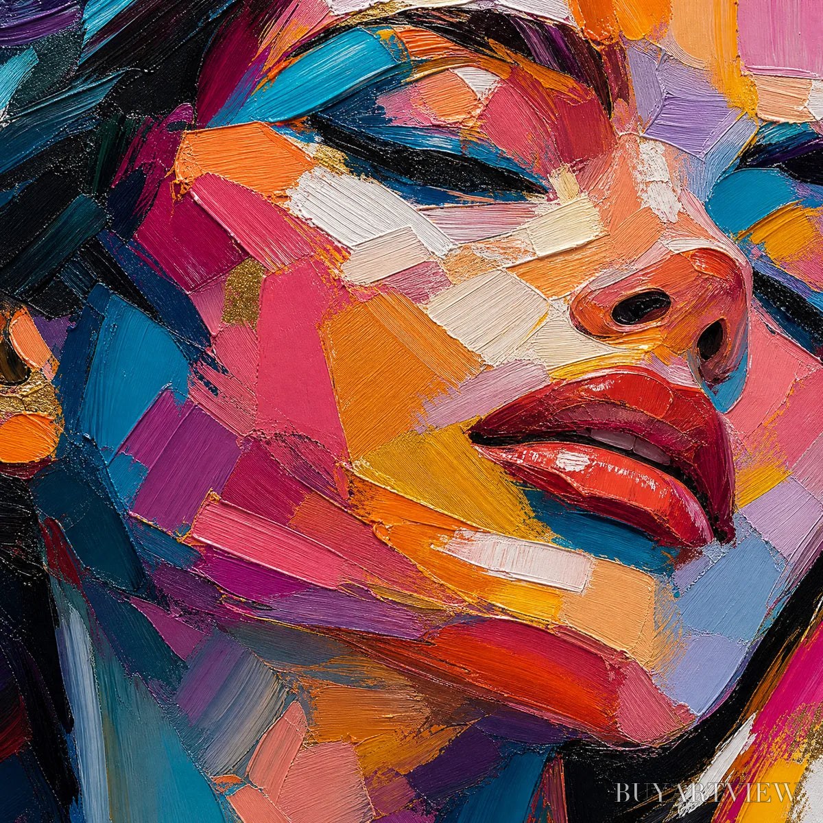 BUYARTVIEW Neon Muse – Colorful Pop Art Female Portrait - image 3