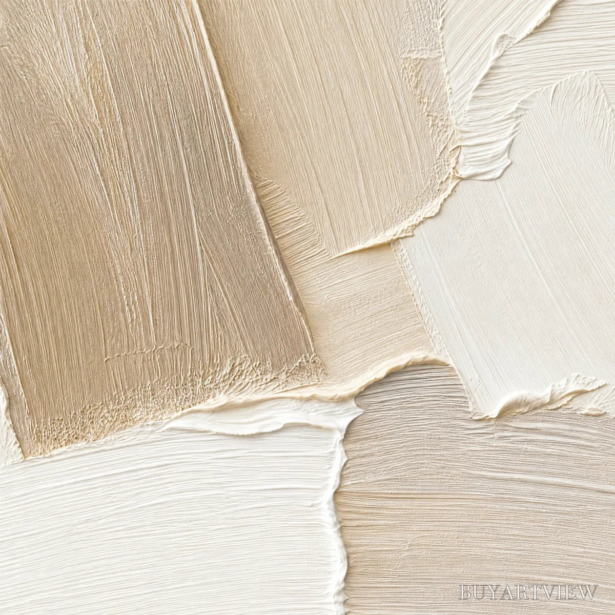 BUYARTVIEW Cream Terrain – Cream Beige Texture Abstract - image 3