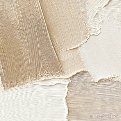 BUYARTVIEW Cream Terrain – Cream Beige Texture Abstract - image 3
