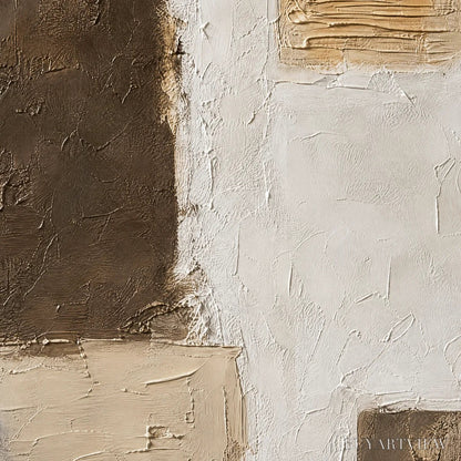 BUYARTVIEW Quiet Blocks – Neutral Block Texture Abstract - image 3
