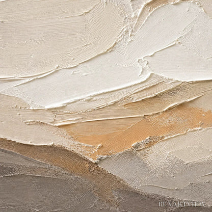 BUYARTVIEW Pale Ridge – Beige White Mountain Abstract - image 3