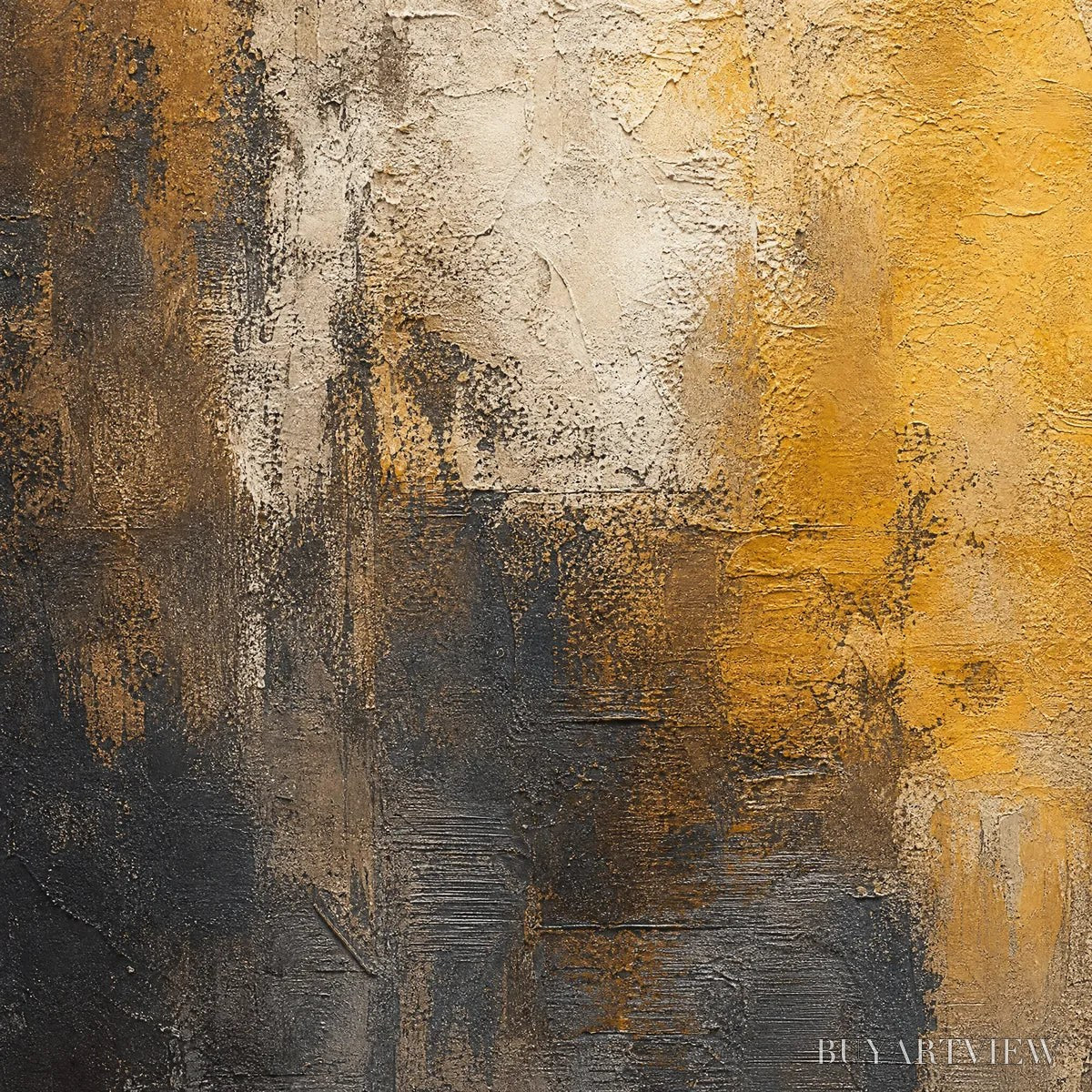 BUYARTVIEW Dark Ember Rise – Dark Gold Vertical Abstract - image 3