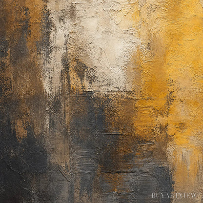 BUYARTVIEW Dark Ember Rise – Dark Gold Vertical Abstract - image 3