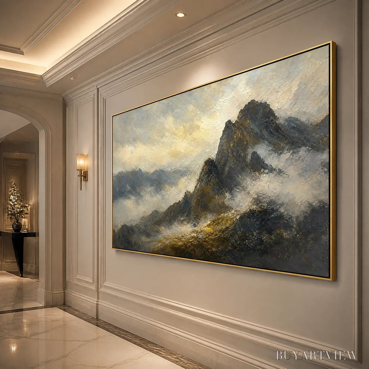 BUYARTVIEW Silver Ridge – Moody Mountain Landscape Painting - image 3