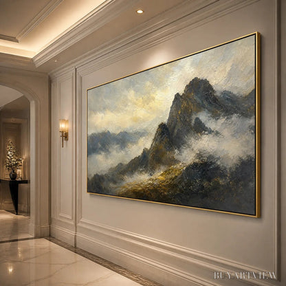 BUYARTVIEW Silver Ridge – Moody Mountain Landscape Painting - image 3
