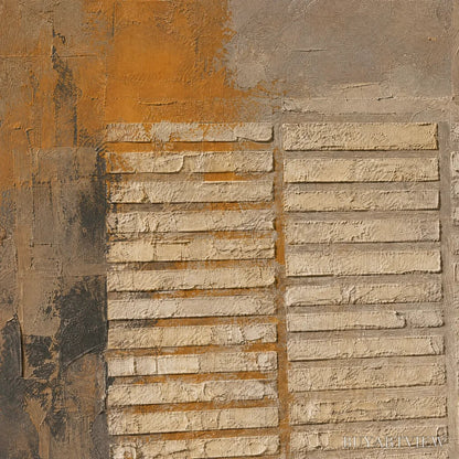 BUYARTVIEW Earthen Grid – Rustic Grid Texture Abstract - image 3