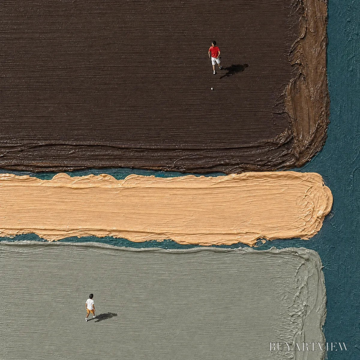 BUYARTVIEW Silent Swimmers – Minimal Swimmers Color Block Art - image 3
