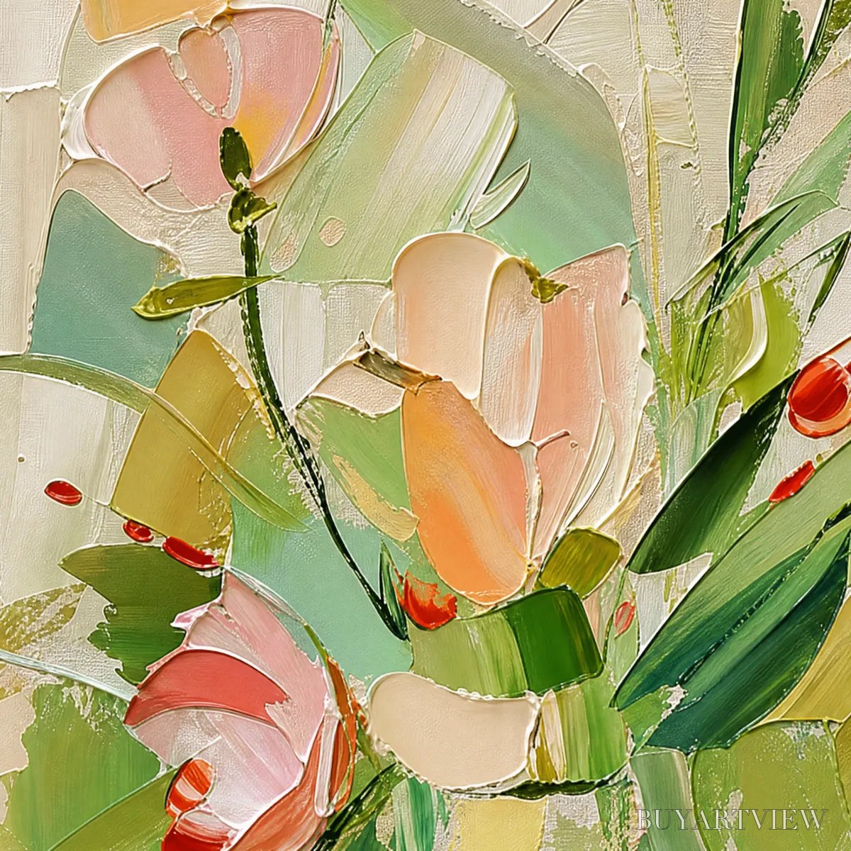 BUYARTVIEW Garden'S Breath – Textured Impasto Floral Still Life Oil Painting - image 3
