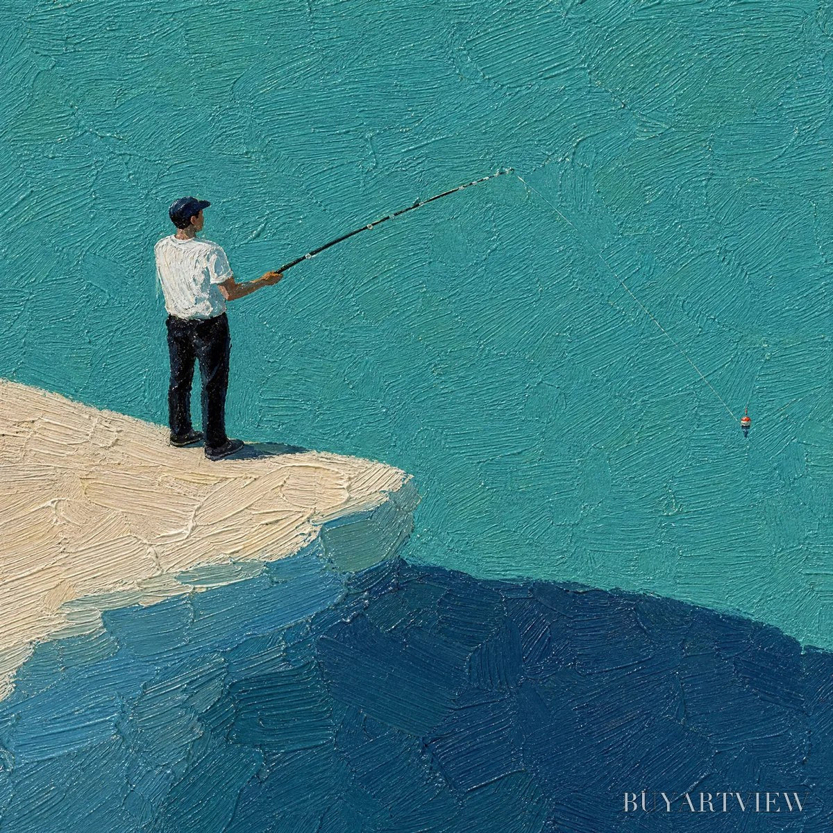 BUYARTVIEW Blue Horizon – Minimal Blue Horizon Figure Art - image 3
