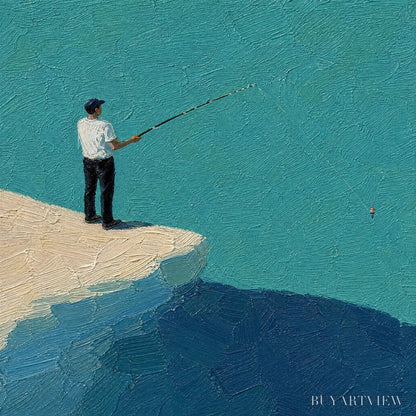 BUYARTVIEW Blue Horizon – Minimal Blue Horizon Figure Art - image 3