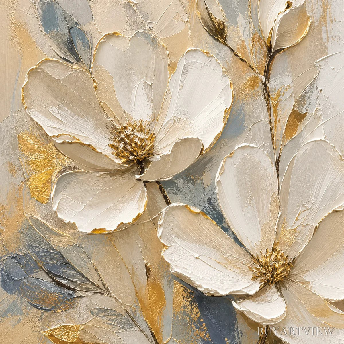 BUYARTVIEW Moonlit Magnolia – White Magnolia Floral Painting - image 3