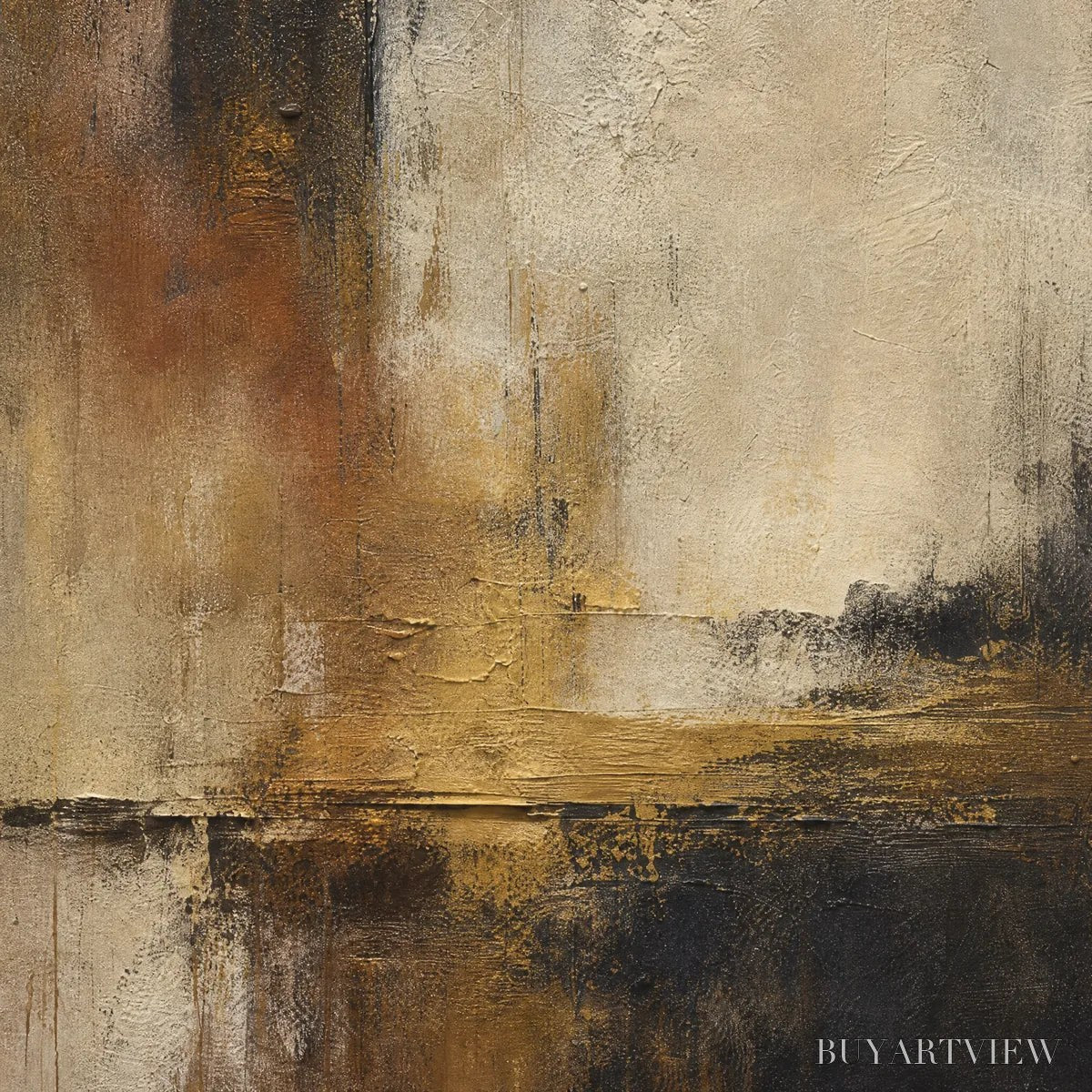BUYARTVIEW Blackwater Glow – Dark Lake Abstract Landscape - image 3