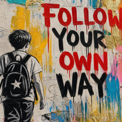 BUYARTVIEW City Courage – Urban Pop Art Inspirational Painting - image 3