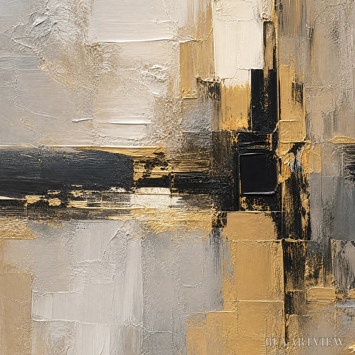 BUYARTVIEW Golden Haze – Golden Mist Abstract Landscape - image 3