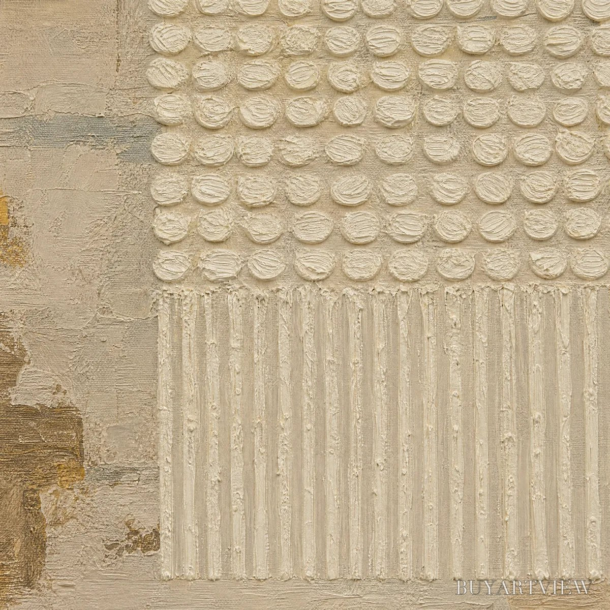 BUYARTVIEW Desert Beads – Neutral Dot Texture Panoramic Painting - image 3