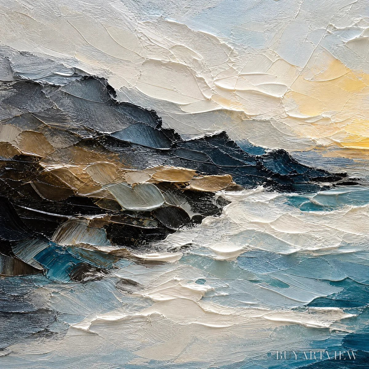 BUYARTVIEW Midnight Breaker – Stormy Ocean Wave Painting - image 3