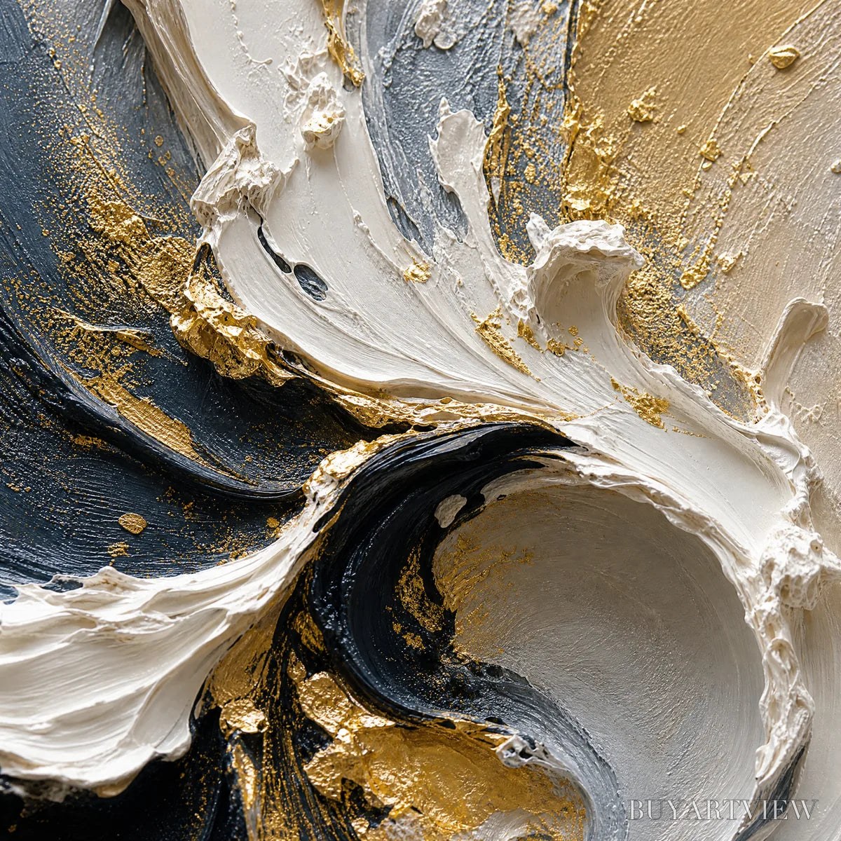 BUYARTVIEW Spiral Light – White Gold Spiral Texture Abstract - image 3