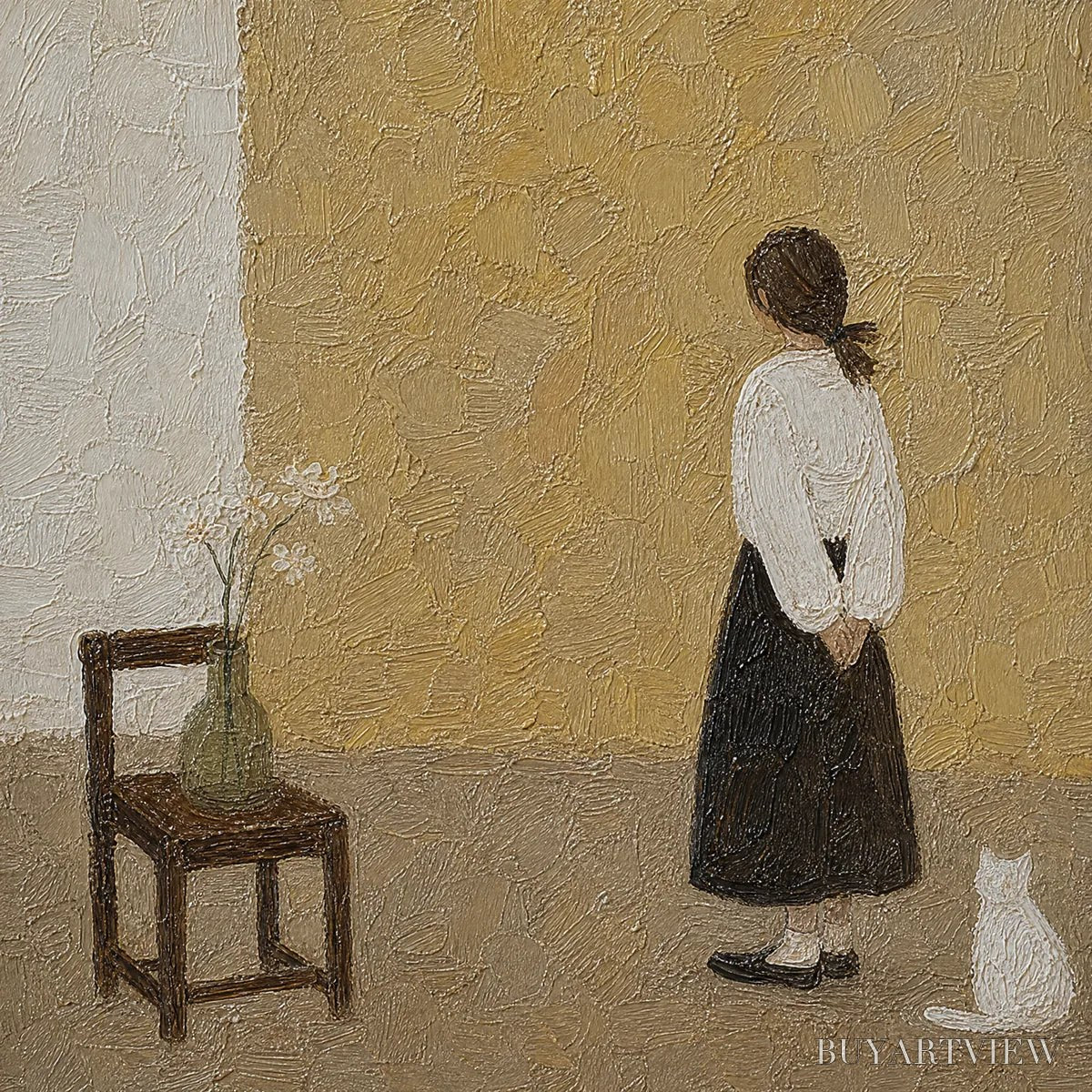 BUYARTVIEW Still Room – Minimalist Woman Interior Painting - image 3