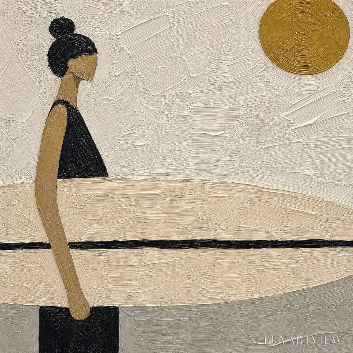 BUYARTVIEW Quiet Shore – Minimalist Surfer - image 3