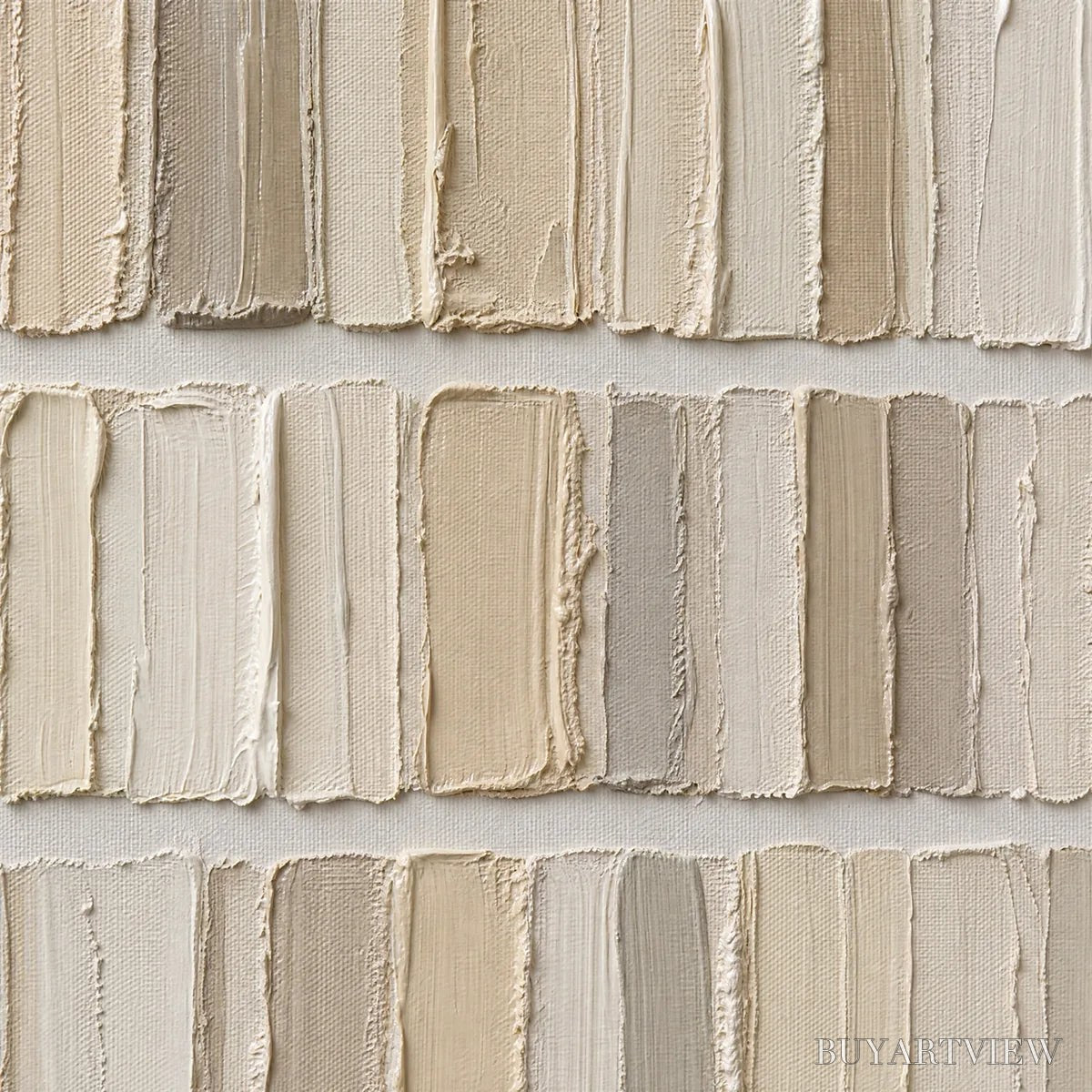BUYARTVIEW White Current – White Horizontal Texture - image 3