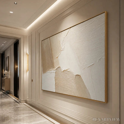 BUYARTVIEW Cream Terrain – Cream Beige Texture Abstract - image 4