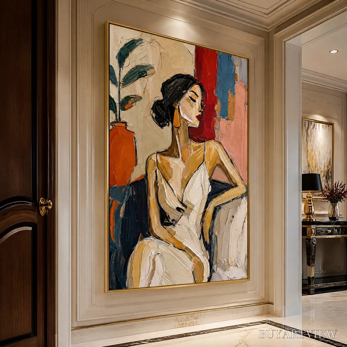 BUYARTVIEW Elegant Flame – Elegant Woman Figurative Painting - image 4