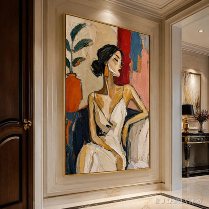 BUYARTVIEW Elegant Flame – Elegant Woman Figurative Painting - image 4