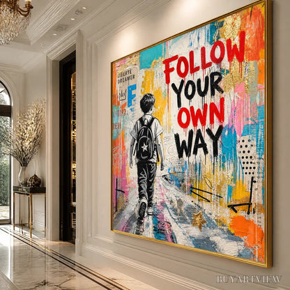 BUYARTVIEW City Courage – Urban Pop Art Inspirational Painting - image 4