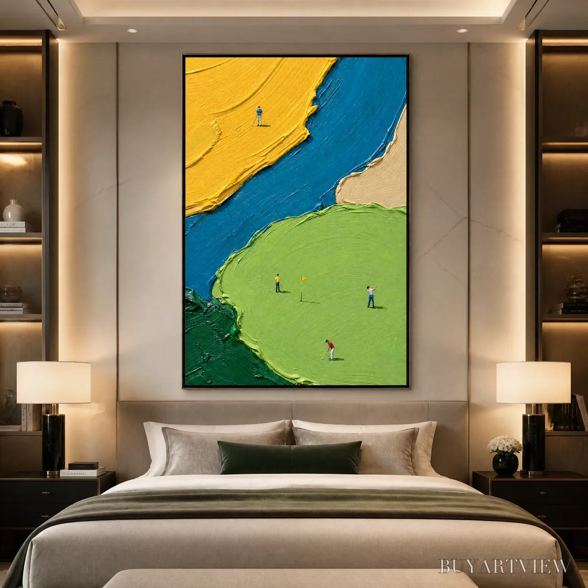 BUYARTVIEW Sunlit Figures – Bold Color Field People Painting - image 4